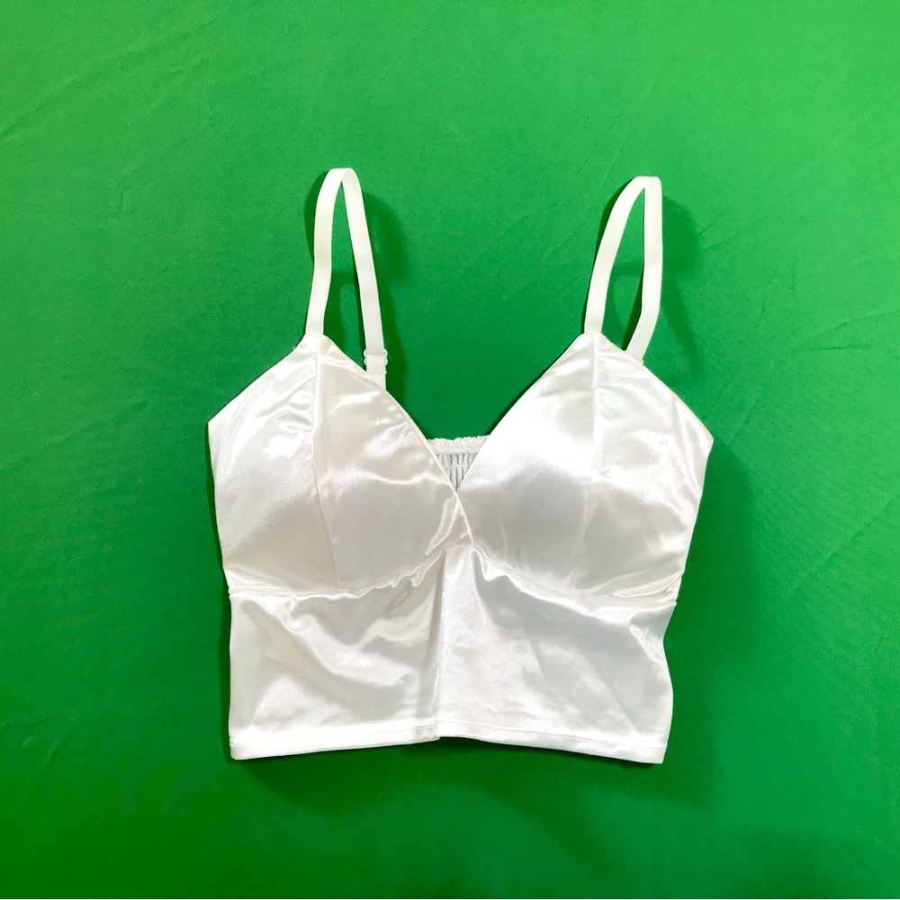 Trendy Satin Boho Strappy Crop Top – Perfect for Festivals & Beach, Size S